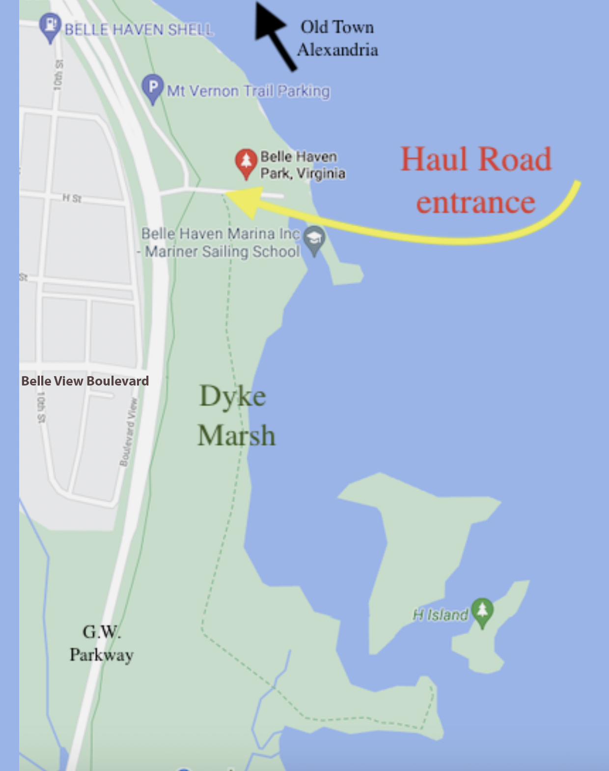 Dyke Marsh Map