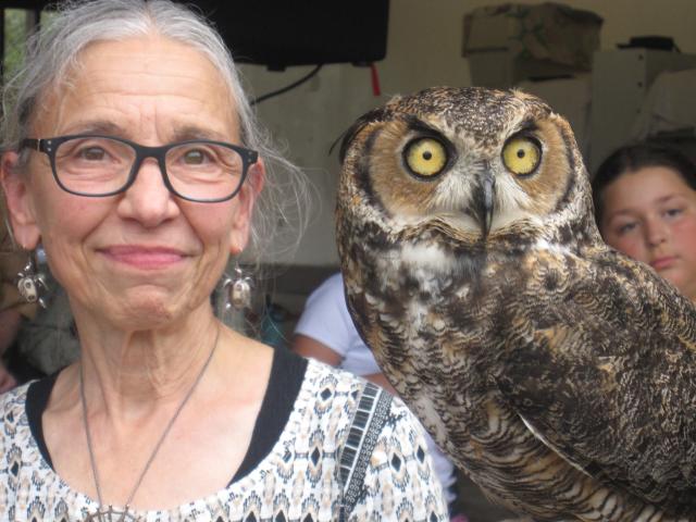 Liz Dennison and a Great Horned Owl 2026